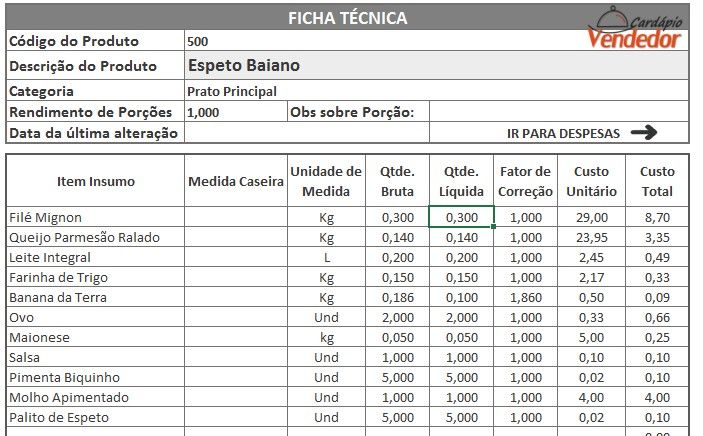 Planilha Controle de Estoque para Restaurantes Gratuita